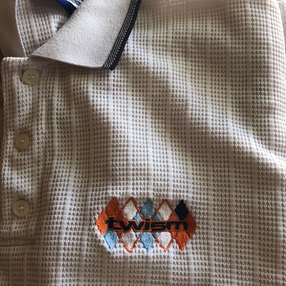 TWISM white shirt with knit logo. Super rare.